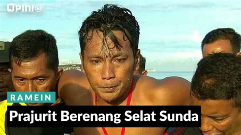1menit Prajurit Berenang Selat Sunda Video Dailymotion