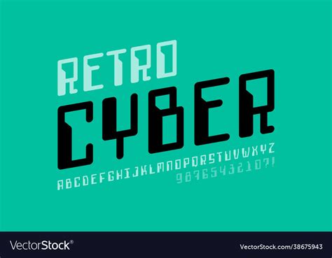 Retro Computer Style Font Royalty Free Vector Image