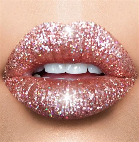 Glittery Pink Lips Glitter Lips Glitter Lipstick Lip Art Makeup