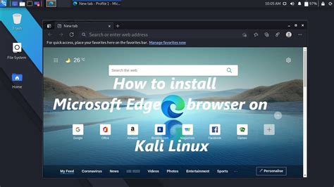 How To Install Microsoft Edge Browser On Kali Linux Youtube