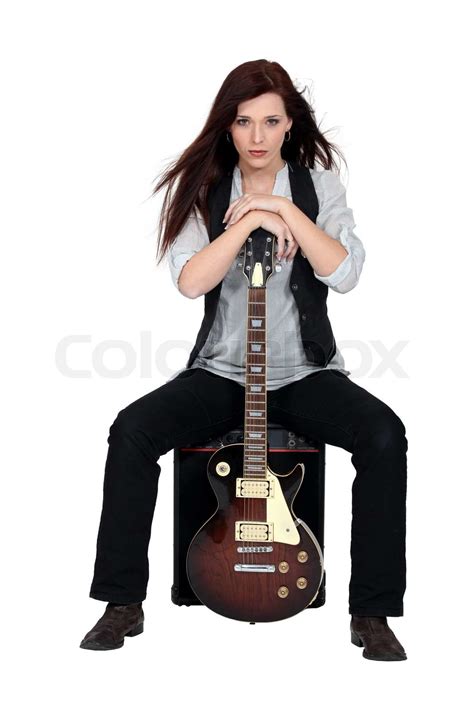 Female Guitarist Stock Image Colourbox