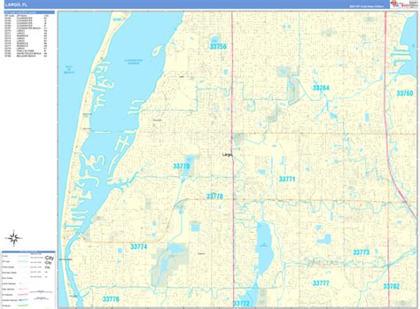 Largo Florida Wall Map Basic Style By Marketmaps Mapsales