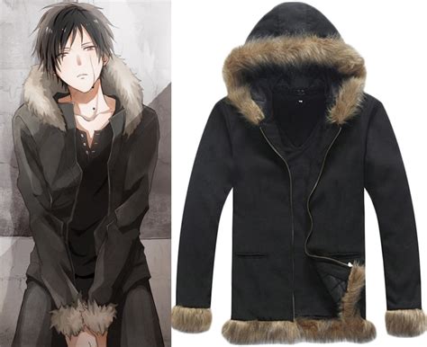 Anime Durarara Drrr Izaya Orihara Cosplay Costume Fur Collar Hooded