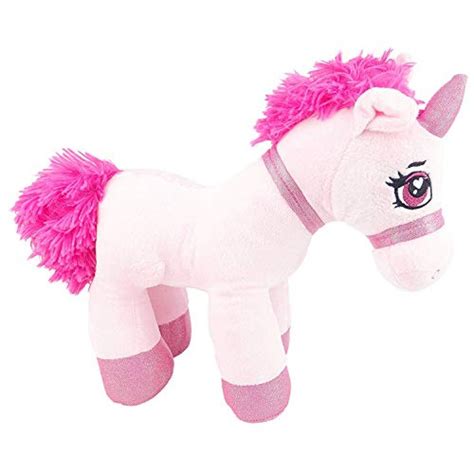 32cm Unicorn Soft Plush Toy With Glitter Detail Pink Toyland