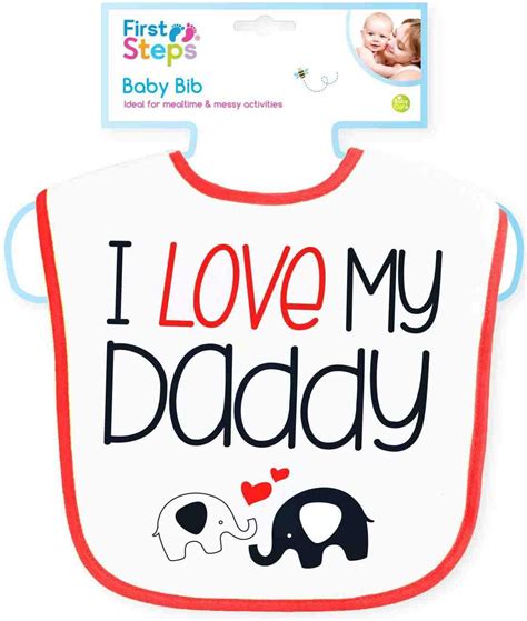 Baby Bib I Love My Mummydaddy 0 6 Months Cloth Hook Loop Fastener By
