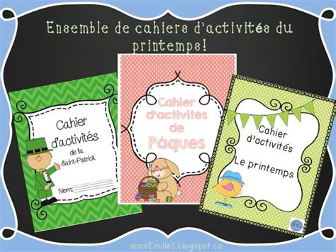 Ensemble De Cahiers D Activit S Du Printemps French Spring Activity