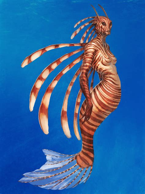 Lionfish Mermaid Drawing