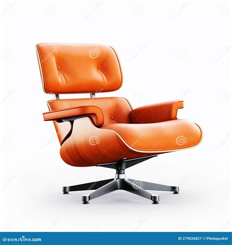 Orange Eames Lounge Chair Stock Illustration Illustration Of Side