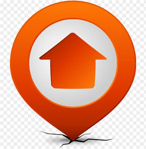 Location Map Pin Home Orange Home Location Icon Vector Png Image With