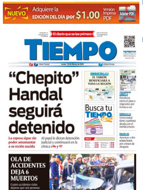 portada Tiempo hn Noticias de última hora y sucesos de Honduras Deportes Ciencia y