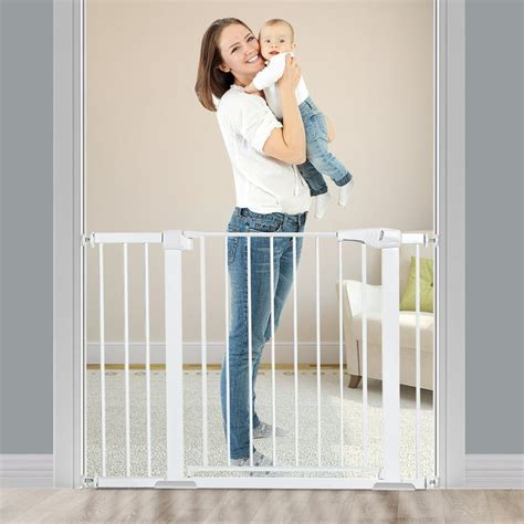 Baby Gate For Stair Extra Widelongtall Baby Gate With Dog Cat Door