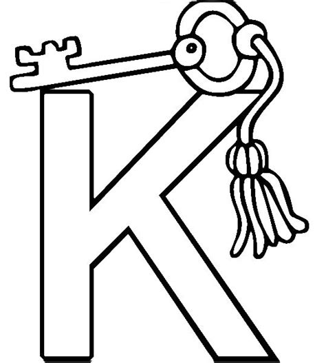 K For Key Coloring Pages Alphabet Coloring Pages Alphabet Coloring