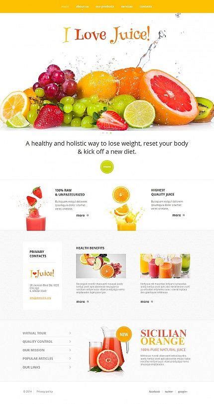 healthy Drinks Website Template | Website template ...