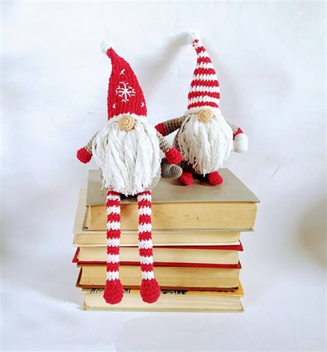 Norway Nisse Scandinavian Christmas Gnomes Crochet Stuffed Etsy