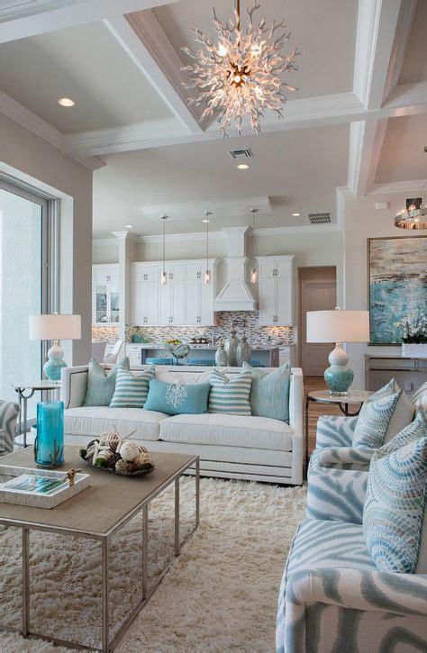 Florida Beach House With Turquoise Interiors Living Room Color