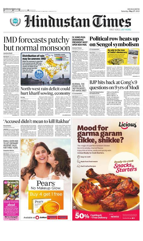 Hindustan Times Delhi May 27 2023 Newspaper Get Your Digital