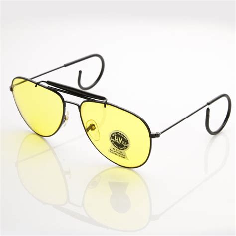 True Vintage Aviator Sunglasses Yellow Driving Lens Zerouv