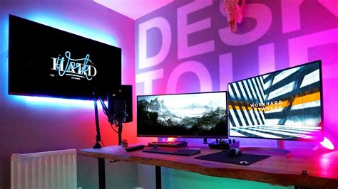 My Crazy Gaming Setup And Work Desk Tour 2020 Youtube