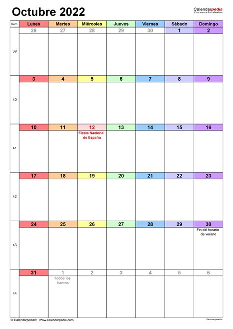 Plantilla Calendario Octubre 2022 A Shit Go4