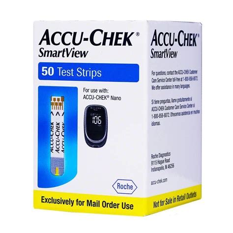 Accu Chek Smart View Glucose Test Strips For Nano System 50box