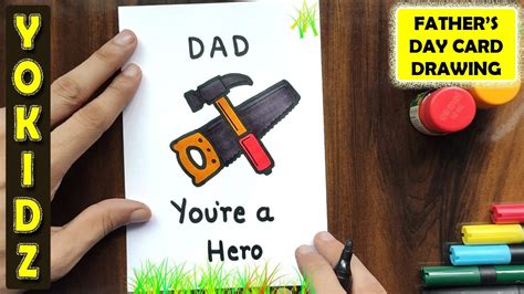 How To Draw Fathers Day Card Fathers Day Drawing