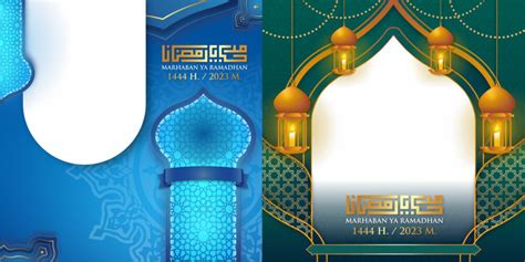 Desain Spanduk Banner Dan Twibbon Ramadhan 1444 H 2023 M Format Cdr