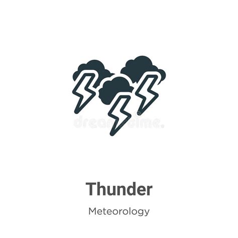 Thunder Vector Icon On White Background Flat Vector Thunder Icon