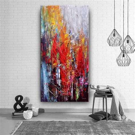 Jackson Pollock Style Multicolored Abstract Painting On Canvas Etsy