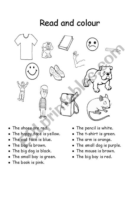 Read And Colour For Little Kids Esl Worksheet By Mnastya1986
