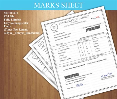 Detail Marks Certificate Marks Sheet Behance
