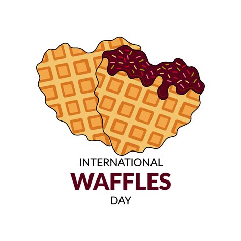 Belgian Waffles Vector Illustration Of International Waffle Day Banner