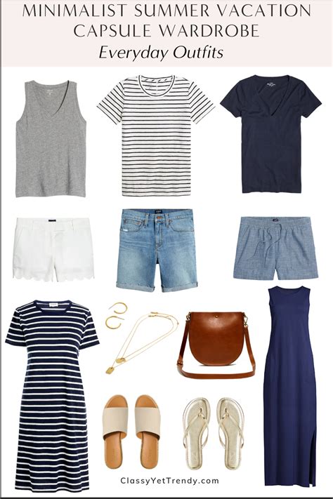 Minimalist Summer Vacation Capsule Wardrobe Outfits And Beach