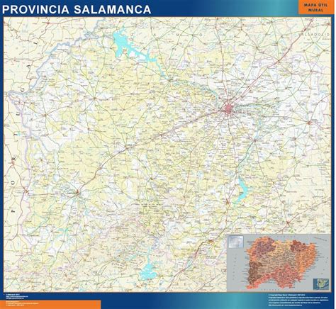 Mapa Provincia Salamanca De Carreteras Para Pared