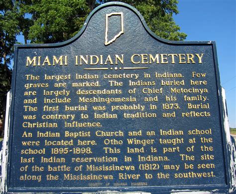 Miami Indian Cemetery The Largest Indian Cemetery In
