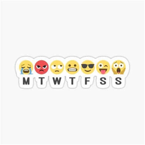 Emoji Days Of The Week Sticker For Sale By Stuffoflegends Redbubble