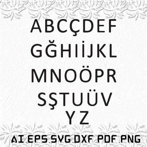 Turkish Letters Svg Turkish Letter Svg Turkish Svg Letters Etsy