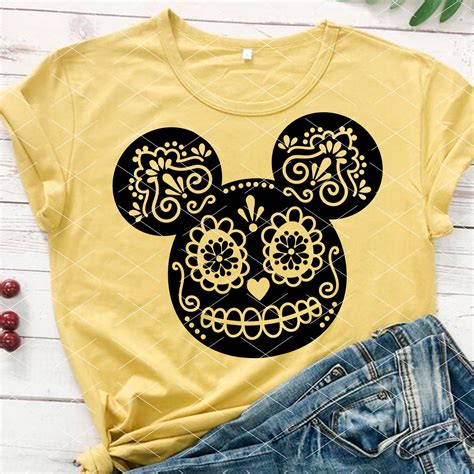 Sugar Skull Svg Halloween Day Of The Dead Svg Mouse Head Etsy
