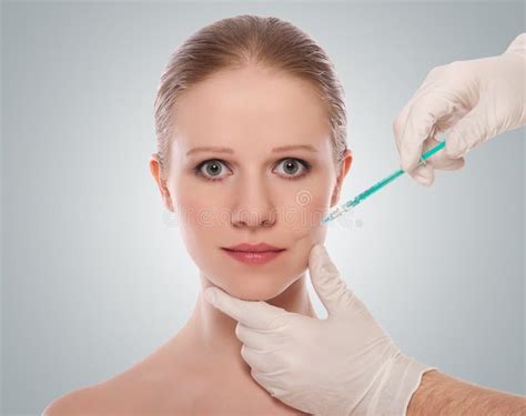 Cosmetic Injection Of Botox On The Female Face Stock Photo Image Of