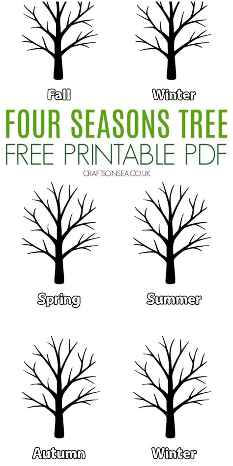 Four Seasons Tree Template Free Printable Crafts On Sea