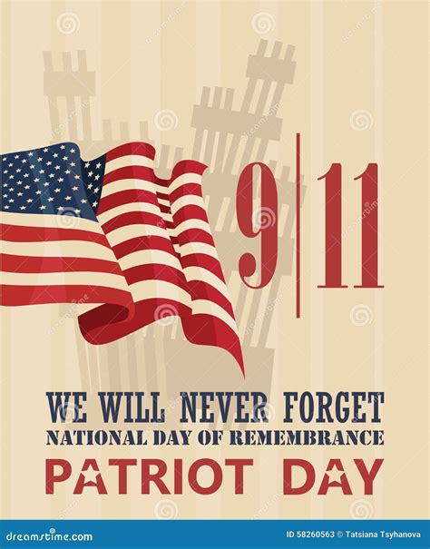 Patriot Day September 11 Stock Vector Illustration Of Nation 58260563