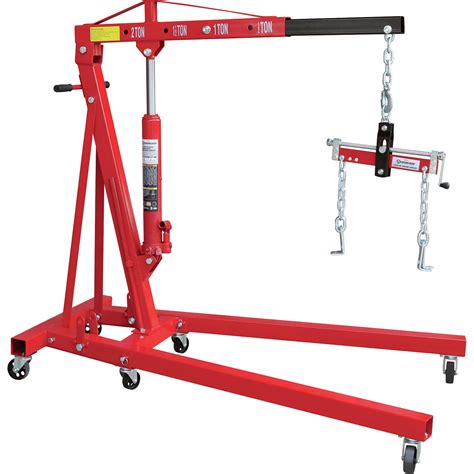 Strongway Hydraulic Engine Hoist With Load Leveler Ton Capacity In In Lift Range