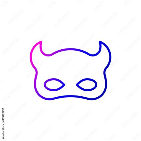 Devil Mask Outline Icon Sexual Seduction Sex Shop Adult Game Purple Gradient Symbol