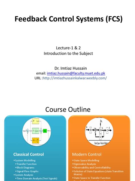 Lecture 1 2 Introduction Control Theory Control System