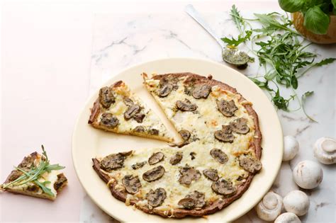 Keto White Pizza With Mushrooms And Pesto — Recipe — Diet Doctor Keto
