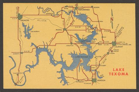 Area Map Of Lake Texoma Side Of The Portal To Texas History