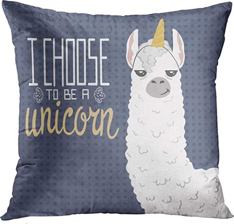 Emvency Throw Pillow Covers Cute Cartoon Lama Alpaca