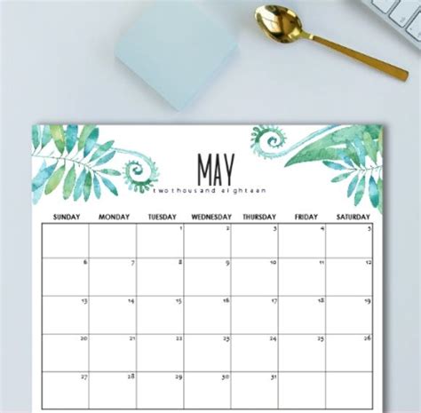 May 2018 Calendar With Design May 2018 Calendar 2018 Calendar