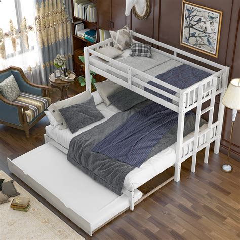 Not available for pickup and same day delivery. Twin Over Pull-out Bunk Bed With Trundle - Cool Toddler Beds