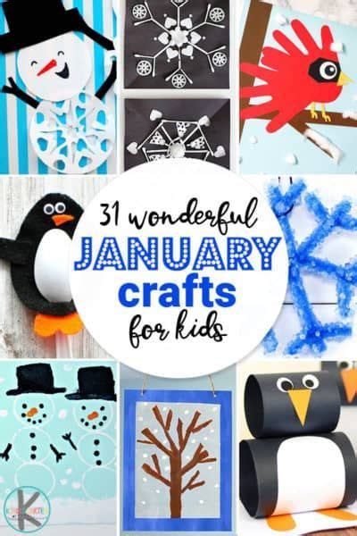 The Words Wonderful January Crafts For Kids Are Shown Above Pictures Of