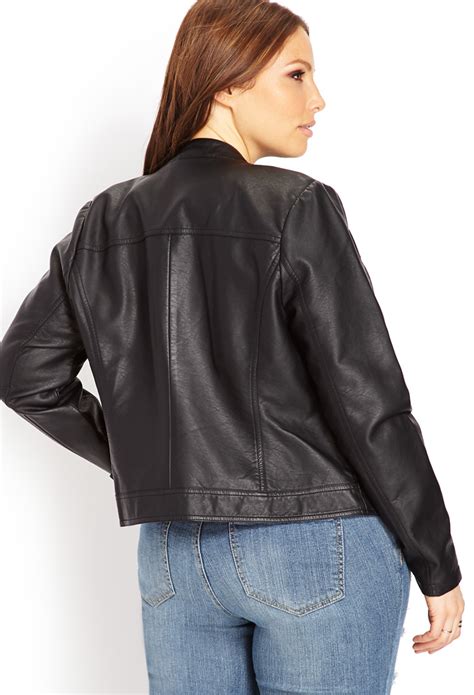 Forever 21 Plus Size Everyday Faux Leather Jacket In Black Lyst